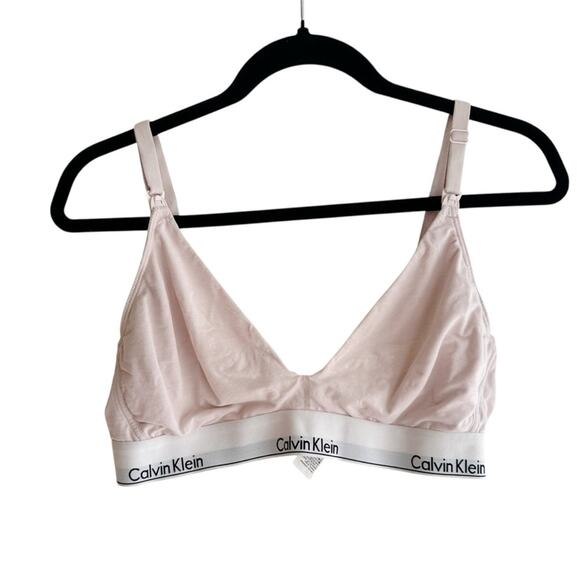 Calvin Klein Soft Triangle Wireless Nursing Bralette Cream Pink Size XL - Picture 2 of 7